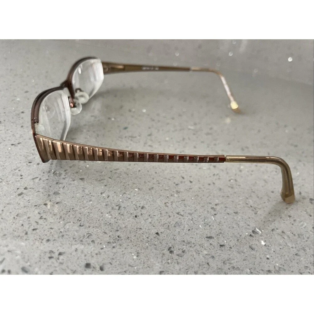 Silver Dollar Eyeglasses Frames Cafe 374 #1 Bronze brown Rectangle 52-17-135